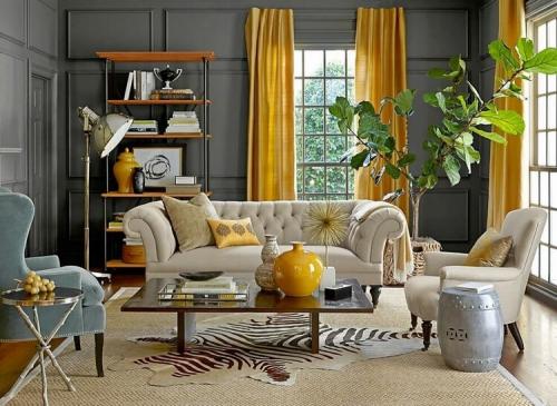 Светло желтые стены в интерьере. Сочетание желтого цвета с другими цветами в интерьере