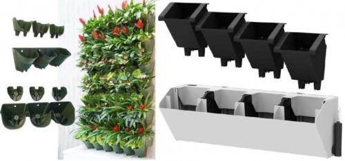 Цветы на стене в горшках. Фитостены с растениями в горшках