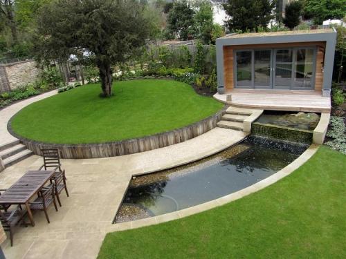 Ландшафт перед домом в современном стиле. Современные ландшафтные стили