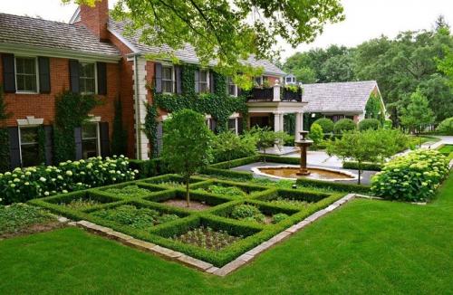 Ландшафт перед домом в современном стиле. Современные ландшафтные стили