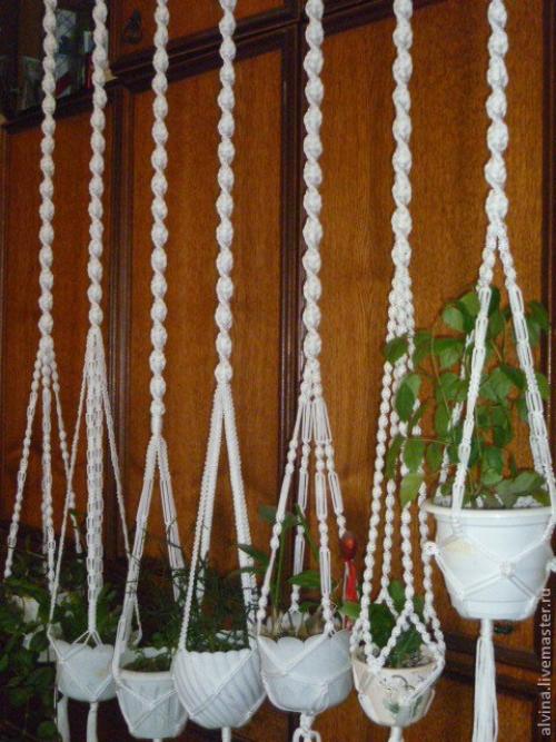 Кашпо своими руками из шпагата. Кашпо для цветов в технике Макраме: схемы плетения и мастер-классы для начинающих