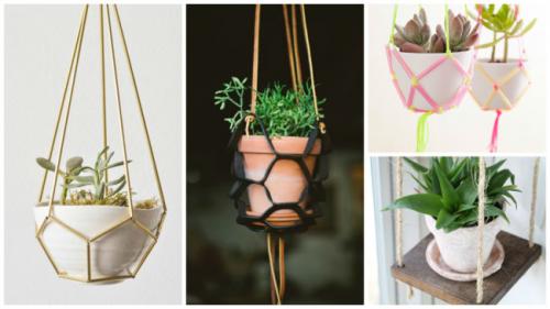 Подвесное кашпо своими руками. Стильные кашпо для цветов — делаем сами!