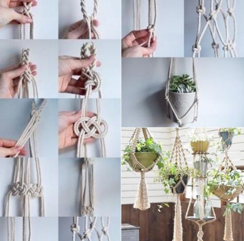 Эффектные подвесные кашпо из подручных материалов. Подготовка заготовок 17