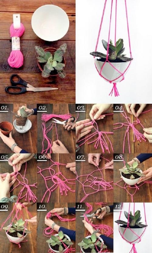 Эффектные подвесные кашпо из подручных материалов. Подготовка заготовок 16